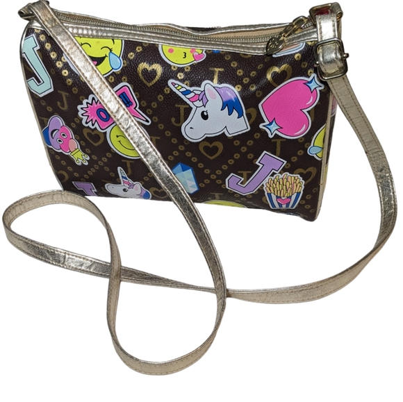 Justice Brown and Gold Strap  Multicolor Crossbody Bag - Picture 13 of 14